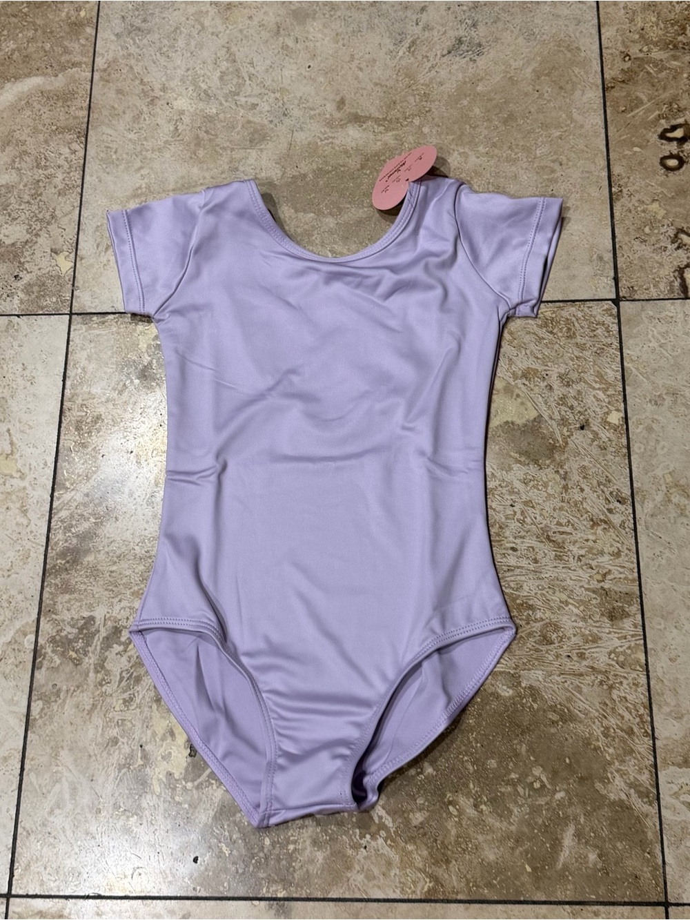 Lilac Short Sleeve Dance Leotard with Scoop Neck